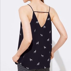NWT LOFT Plus Zebra Bar Back Strappy Cami